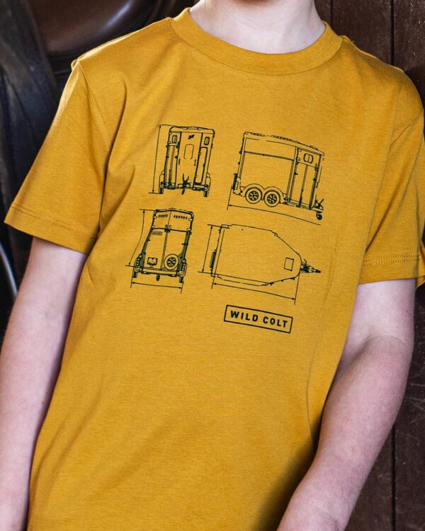 Wild Colt Children's T Shirt Horse box Technical Drawing